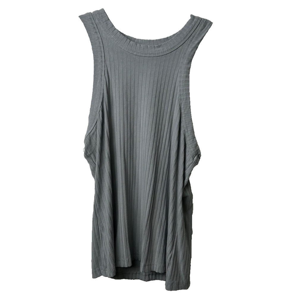 Free People Movement Top L Ribbed Tank Top Green Sleeveless Casual Top C12
